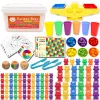 Монтессори Образовательные игрушки для детей Вес вес медведя подсчет математических игр Sensory Toys Color Cups Cups Sclies