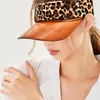 Cappelli larghi brim Summer Sun Shade Women's Empty Top Fashion Leopard Stampa Baseball Caps Baseball Plastic Pvc Crenure Visor Cap Sole