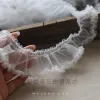 2m Rouffle blanche plissée brodé en maille en dentelle tissu diy tissu vêtements de mariage accessoires d'artisanat à la couture