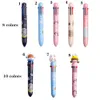 Allt-i-ett Stationery Set Learning Office Supplies Bear 10 Colors Ballpoint Pen Multi-Color Pen Oil Pen Rollerball Pen