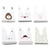 25Pcs Cute Bunny Ears Cookies Bag Birthday Wedding Party Gift Snack Food Bags Kawaii Long Ears Easter Rabbit Cake Candy Pouch