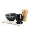 4pcs/conjunto tradicional Matcha Giftset Natural Bamboo Matcha Whisk Scoop Ceramic Matcha Bowl Belted Solder Japanese Tea Conjuntos