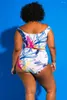 Women's Swimwear Plus Size Clothing Women 2 Piece Set V Neck Crop Tops And High Waist Shorts Skinny Sexy Bikini Outfit Wholesale Drop