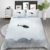 3D Helicopter Print Bedding Set Plan Series Däcke Cover Set 2/3 PCS Super Soft Breattable Room Decoration