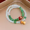 Real Gold Plated Butterfly Agate Bracelet National Style Literary and Artistic Temperament Hand String China-chic High Level Pairwise Girl