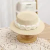 Wide Brim Hats Sunshade Fashion Straw Hat Handmade Grass Weaving Rose Flower Lace Beach Sun Caps Wear-resistant