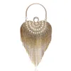 Gloig Heart Design Femmes Embrayage Embrayage Petite strass de perles Bague de doigt Sacs de soirée Tassel Diamonds Party Sac à main