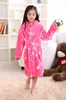 Autumn winter flannel children's dressing gown coral thickening pajamas for boys and girls children baby