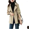 Womens Trench Coats Spring Autumn Coat Korean Loose Mid-Long Women Overcoat Casual Windbreaker Female Tops Drop Delivery Apparel Cloth Dhbdo