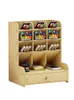 Organizzatore desktop Organizzatore Desktop Wooden Multifunzionale Porta di penna alla moda a grande capacità per Home Office