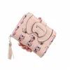 kvinnor söt katt plånbok liten blixtlås tjej plånbok märke designade pu läder kvinnor mynt handväska kvinnlig korthållare plånbok 43ui#