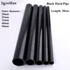 2st 20 ~ 75mm svart PVC Pipe Aquarium Fish Tank Water Tube Home Garden Watering Accessories Planting Frame Hard Tube 50 cm lång