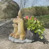 Decorative Figurines Cute Animal Plant Pot Giraffe Planter Resin Statue Ornament Waterproof Flower Cartoon Shaped Holder Garden Decoration