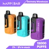 Puff 15k Razz saveur originale des vapes Happ Bar jetable 15000 Puffs Smart Mode 30W Big Vapor E Cigarette 24hr Expédition de l'entrepôt de l'UE