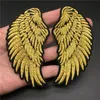 2pcs Golden Wings Tamanho: 4,7x9.4cm Patch para roupas Bordado Bordado Diy Diy Bistê