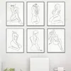 Abstract Woman Line Drawing Poster Sexy Yoga Girl Canvas Dipinto femmina Nude Nordic Minimalist Minalista Immagini Stampa Decorazioni per la casa