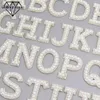 26 İngilizce Mektuplar Petl Rhinestone Giysileri İçin Yamalar A-Z Alfabe İnci Rhinestones Aplike Dikiş Üzerine/Tutkal Yamalara DIY Adı