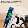 Chargers 3in1 Wireless Charger TypeC Data Cable Forklift Design Universal Wireless Charger Stationcar Clock ChargerPC+ABS Spraying Silk