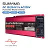 Onduleur d'onde sinusoïdale SUNYIMA PURE 1000W 1600W 3000W POWER DC 12V 24V à AC 220V Tension 50Hz Convertisseur Solar Car Inverter