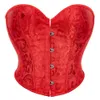 Femmes floral jacquard plastique bustier à bustier à top top lacet up exagéré corset de taille courte