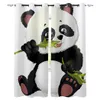 Zwierzę słodkie panda bambusowe zasłony okienne sypialnia kuchnia wystrój zasłony panelu zasłony okienne do salonu