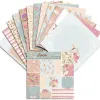 Chzimade 12pcs rose couleur oiseau imprimé fond de papier décoratif artisanat 15x15cm pour la carte de scrapbooking bricolage