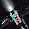 Bellicola per biciclette impermeabile con leggero flash lightfronta della bici da bici USB Luce ciclistica per ciclismo con misuratore di velocità del corno LCD