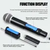 Microphones Wireless microphone 2-channel UHF fixed frequency dynamic for party karaoke conference church show professional microphoneQ