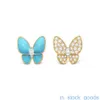 Seiko Edition Top Brand Vancefe Earrings High Edition Natural White Fritillaria Butterfly Earrings for Women 925 Silver Designer Brand Logo Grave Earring