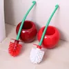 1PC Lovely Cherry Shape Toilet Brush Soft Brush Head Toilet Brush Holder Set Wall Hanging Household Cleaning WC Accessories