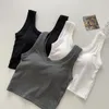 Serbatoi femminili sexy donne colture estate tops senza maniche cotone u collare bar a maglia bar a maglia nuda midriff streetwear canotta femminile