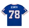 Dikişli Futbol Formaları 78 Bruce Smith 1990 Mesh Legacy Emekli Retro Classics Jersey Erkek Kadın Gençlik S-6XL Blue