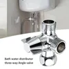 Kitchen Faucets 1 Valve Shower Hose Splitter Three-way Connector Head Faucet Diverter T Adapter Tap