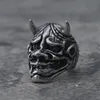 Gothic Bull Head Skull Mens Ring Punk Hip Hop Japanese Demon 14K Gold Rings For Men Fashion Jewelry Gift