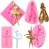 Balettdansare silikonformar balettskor fondant mögel diy baby födelsedagstårta dekorera verktyg godis lera chokladformar