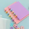 20 arkuszy Disc Bind Przezroczyste mini album fotograficzne notebooki dla studentów dziennik Planner Planner Ring Binder Storage PP Bag