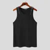 Herentanktops knappe goed passend lederen schoudertocht Casual mannelijke mannelijke vaste kleur comfoteerbare gebreide vesten S-5XL Incerun 2024