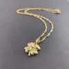 Подвесные ожерелья 18K Золотое ожерелье Lucky Clover 24K Gold for Woman Charm Jewelry Sward Part
