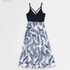 Girl's Dresses Mosaic Family Matching Floral Series Blue and white Porcelain Color Sets Summer Woman Girl Dress and Baby L47