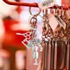 Keychains Sewing Machine Keychain Bag Pendant Ring Charm Keyring Ruler Creative Metal Chains