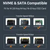 Enceinte Cabletime SSD CAS NVME GEN 2 10GBPS SATA Double protocole pour le disque SSD PCIE NGFF ENCLOSION USB 3.1 Adaptateur C436