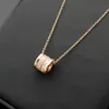 NY ACRED Fashion Classic Lady 316L Titanium Steel 18K Platerade guldhalsband med dubbla rader Strip-typ Diamond Pendant 3 Color287o