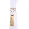 Bel Avenir 1pc Curtain Tieback Tassels Hanging Ball Gold Home Decor Tieback Magnet Buckle Rope Holback Curtain Accessories