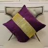 1pc Tassel Table Runner Purple Velvet Placemat Servetten Luxury Golden Diamond Decor för bröllopsfest Dinnerbordsdekoration