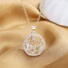 Collier de pendentif rose circulaire de style chinois à la mode pour enfants