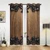 Wood Grain Curtains for Living Room Window Curtain for Bedroom Modern Indoor Home Decor Curtains