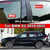 8Pcs Glossy Black Car Door Window Column B C Pillars Posts Cover Trim PC Material Mirror Effect Sticker For BMW X5 G05 2019-2022