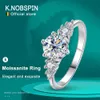 Anneaux de bande Knobspin 1ct Rague de molybdène colorée adaptée aux femmes Bijoux de mariage de fiançailles diamant étincelante avec GRA 925 Anneau 18k plaqué en argent J240410