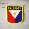 Filipinas Nacional Bandeira Bordado Patches Badge Shield Squage Shape Pin um conjunto na decoração da mochila de braçadeira de pano