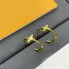Orecchini di marca Classic Designer Star Gold Gold Silver Plorato in acciaio inossidabile Stullo Fashi